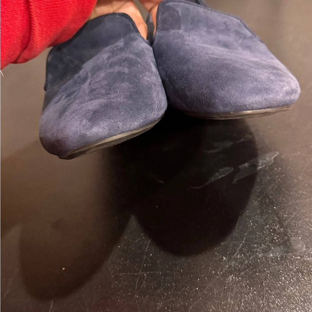 Birdies navy Blue Suede Loafers with Rounded Toe size 7